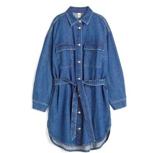 H&M Denim Oversized Dress Shirt Jacket